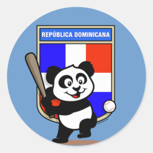 Adesivo Redondo República Dominicana Baseball Panda