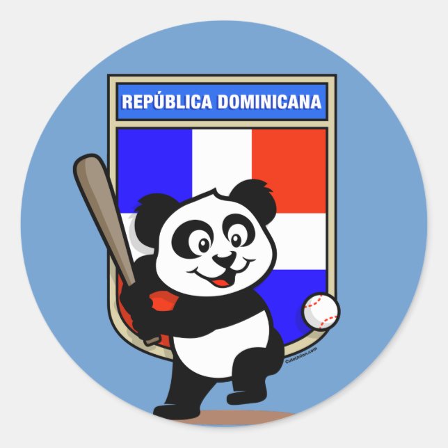 Adesivo Redondo República Dominicana Baseball Panda (Frente)