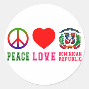 Adesivo Redondo República Dominicana do amor da paz