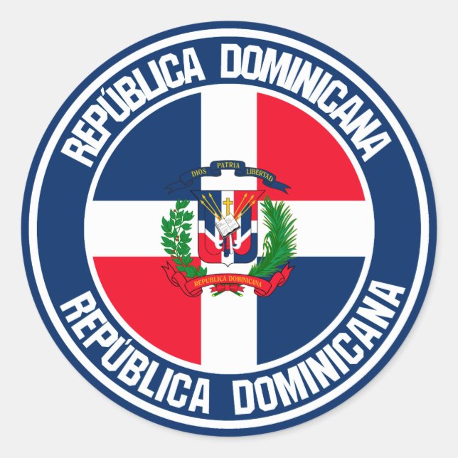 Adesivo Redondo República Dominicana Redonda Emblem (Frente)