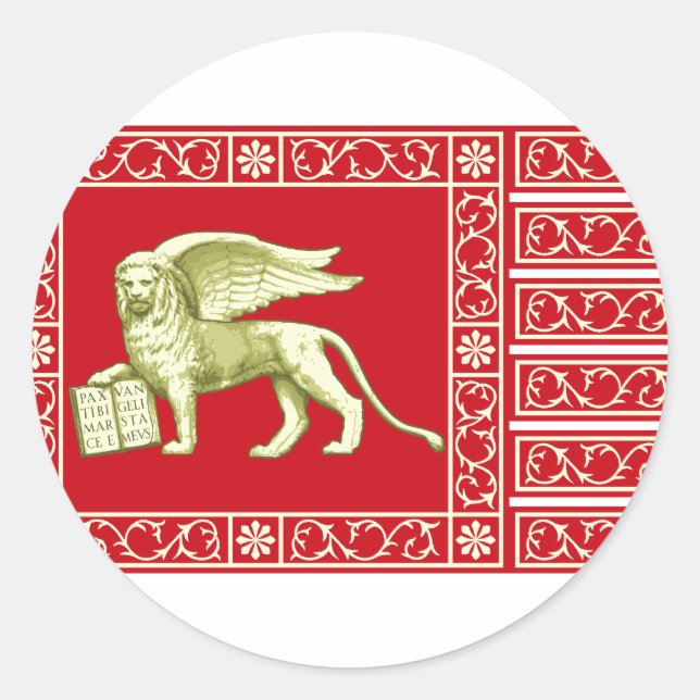 Adesivo Redondo República Mais Serena De Veneza, Itália (Frente)