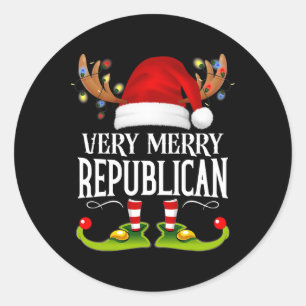 Adesivo Redondo Republicano de Natal Muito Alegre Correspondente d