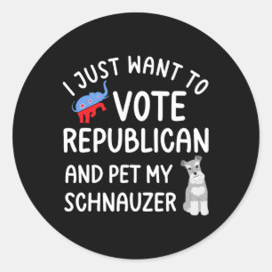 Adesivo Redondo Republicano Engraçado Pet Meu Eleitor de Schnauzer