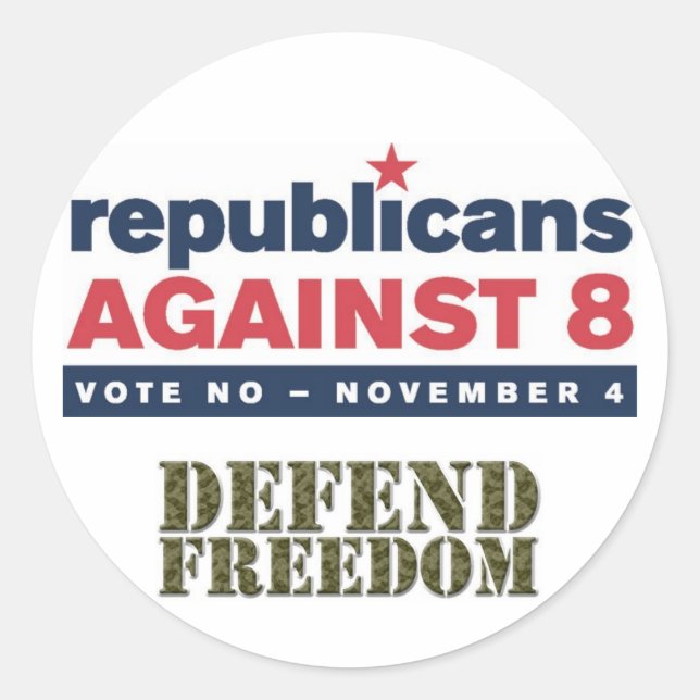 Adesivo Redondo Republicanos Contra 8 Stickers (Frente)