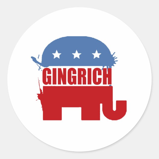 Adesivo Redondo Republicanos pelo Gingrich (Frente)