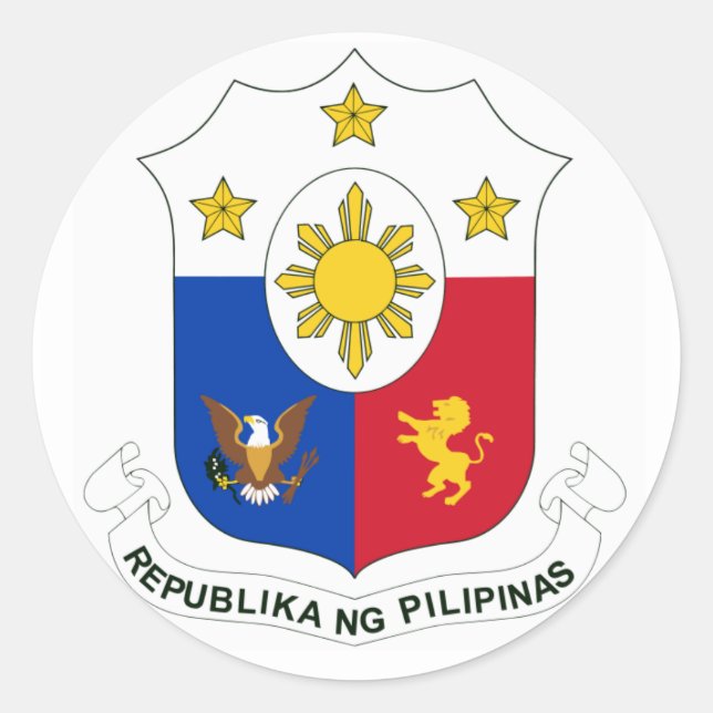 Adesivo Redondo Republika Pilipinas (Casaco de armas) (Frente)