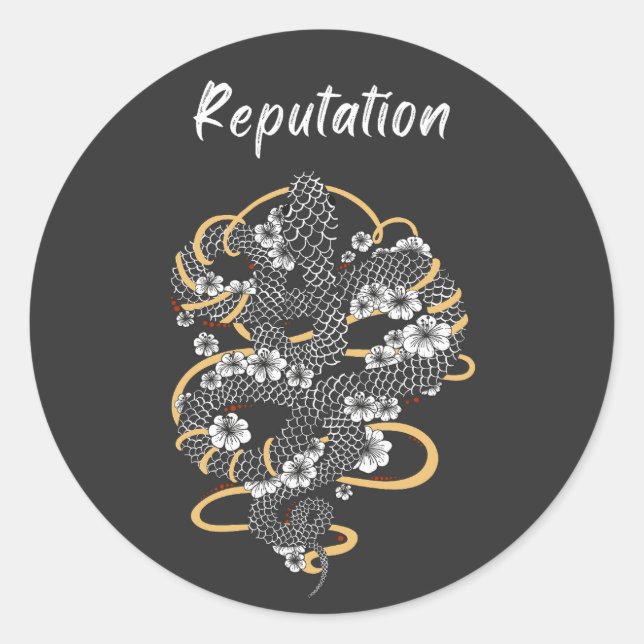 Adesivo Redondo Reputação De cobra No Mundo (Frente)