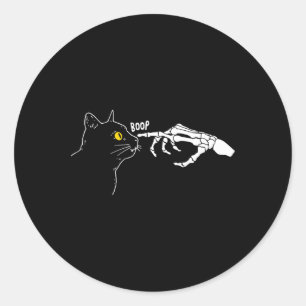 Adesivo Redondo Rero Vintage Black Cat Skeleton Boop Halloween
