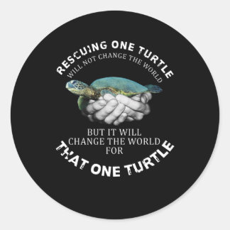 Adesivo Redondo Resgatar Uma Tartaruga Não Mudará O Mundo