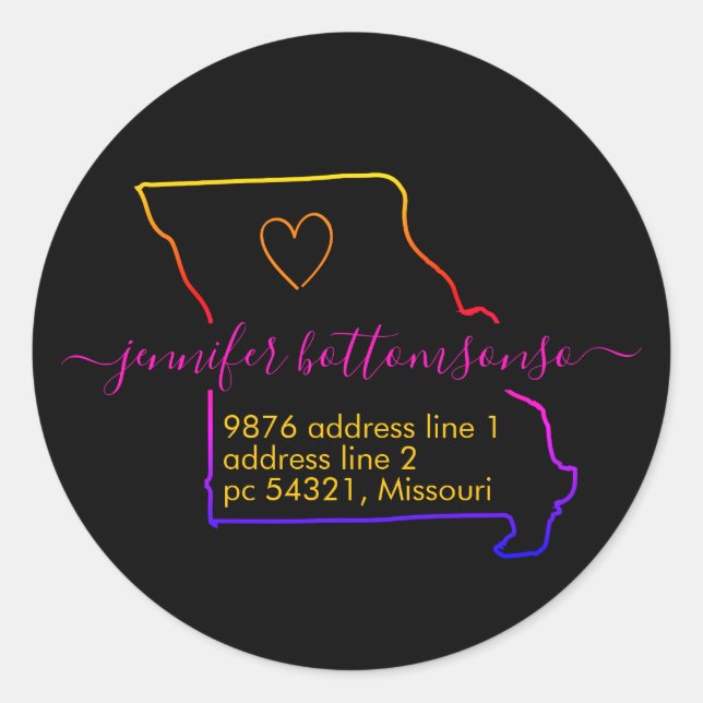 Adesivo Redondo Residencial Residencial Endereço Assinatura Rainbo (Frente)