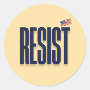 Adesivo Redondo RESIST Small American Flag - Declaração de protest