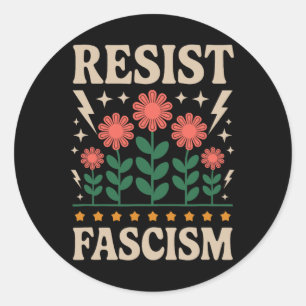 Adesivo Redondo Resista ao Fascismo Protesto Trump Anti Trump 14 