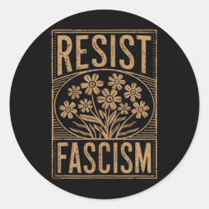 Adesivo Redondo Resista ao Fascismo Protesto Trump Anti Trump 3