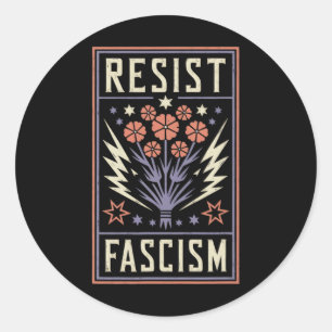 Adesivo Redondo Resista ao Fascismo Protesto Trump Anti Trump 4