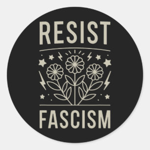Adesivo Redondo Resista ao Fascismo Protesto Trump Anti Trump 5