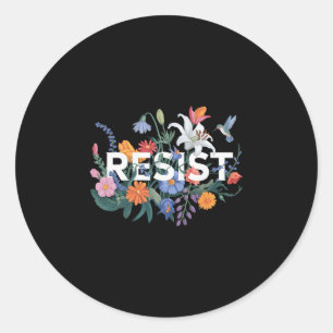 Adesivo Redondo Resista Floral Protesto Resistência Política Mulhe