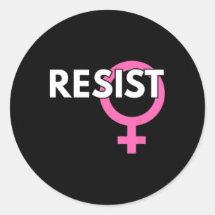 Adesivo Redondo Resiste A Camisas Feministas Anti-Trump