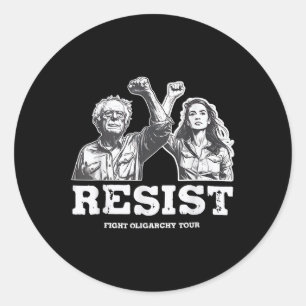 Adesivo Redondo Resiste Bernie Sanders Liberdade Serviço Nacional