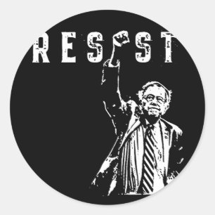 Adesivo Redondo Resiste Bernie Sanders Liberdade Serviço Nacional