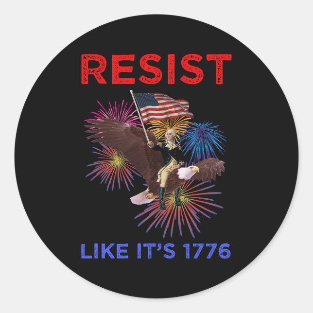 Adesivo Redondo Resiste como se fosse 1776 (Frente)