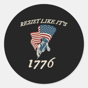 Adesivo Redondo Resiste como se fosse 1776 Conservador Flag Americ
