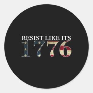 Adesivo Redondo Resiste Como Seu 1776 - Patriotas Verdadeiros - Vi