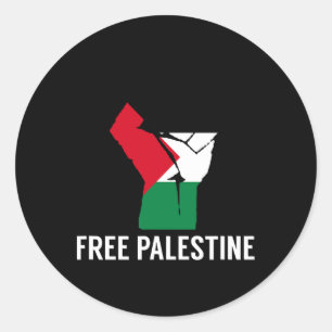 Adesivo Redondo Resistência à bandeira da Palestina - Liberdade na