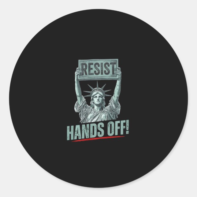 Adesivo Redondo Resistência À Estátua Da Resistência Da Liberdade  (Frente)