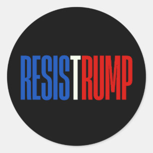 Adesivo Redondo Resistência a Trump - declaração política