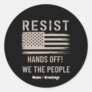 Adesivo Redondo Resistência à Trump Protesto Camisa Anti-Política