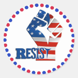 Adesivo Redondo Resistência a Vinhetas Anti-Trump Movement