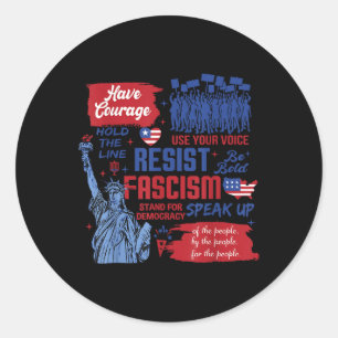 Adesivo Redondo Resistência ao fascismo