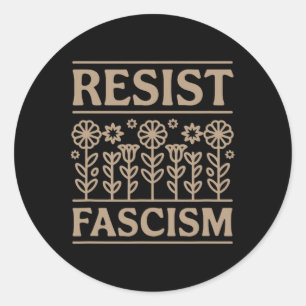 Adesivo Redondo Resistência ao fascismo Protesto Trump Anti Trump