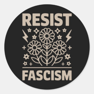 Adesivo Redondo Resistência ao fascismo Protesto Trump Anti Trump