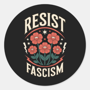 Adesivo Redondo Resistência ao fascismo Protesto Trump Anti Trump