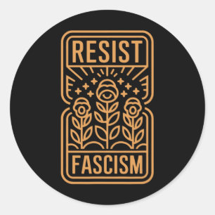 Adesivo Redondo Resistência ao fascismo Protesto Trump Anti Trump