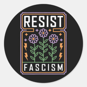 Adesivo Redondo Resistência ao fascismo Protesto Trump Anti Trump