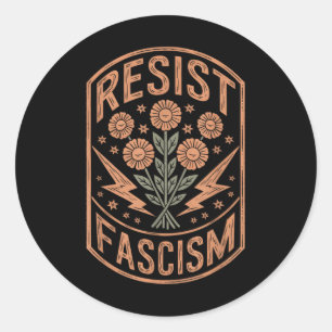 Adesivo Redondo Resistência ao fascismo Protesto Trump Anti Trump