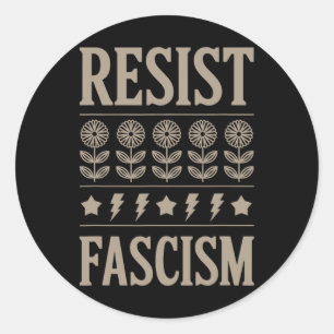 Adesivo Redondo Resistência ao fascismo Protesto Trump Anti Trump