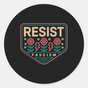 Adesivo Redondo Resistência ao fascismo Protesto Trump Anti Trump