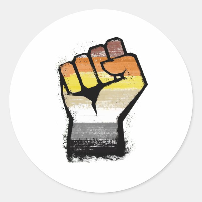 Adesivo Redondo Resistência ao Protesto do Urso (Frente)