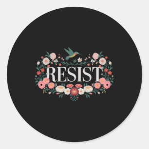 Adesivo Redondo Resistência ao Protesto Floral Trump Anti Trump 2