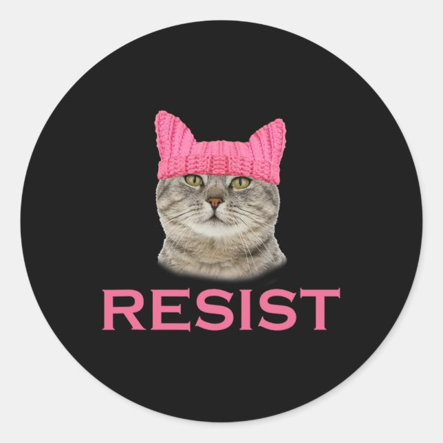 Adesivo Redondo Resistência ao protesto persistente Marcha de gato (Frente)