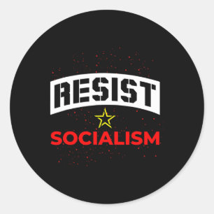 Adesivo Redondo Resistência ao Socialismo Anti-Socialismo 1