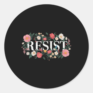 Adesivo Redondo Resistência ao Trump Anti-Trump de Protesto Floral