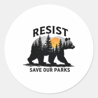 Adesivo Redondo Resistência ao Urso - Salve Nossos Parques Proteçã