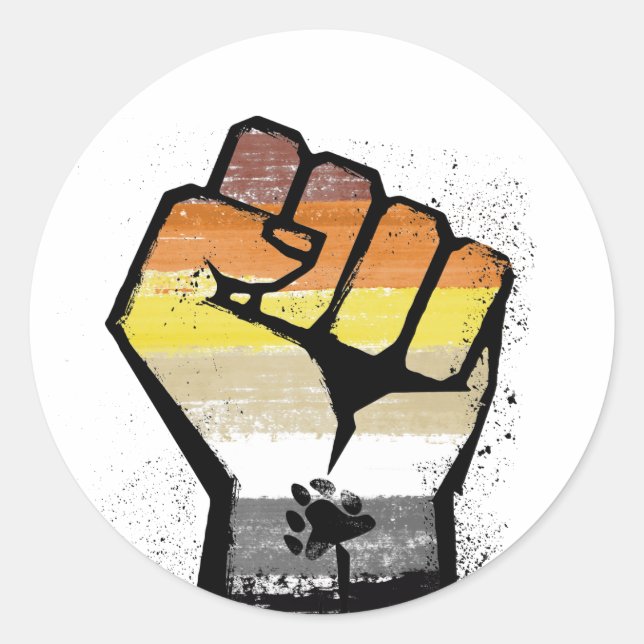 Adesivo Redondo Resistência do urso (Frente)