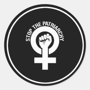 Adesivo Redondo Resistência feminista - pare o patriarcado -- 