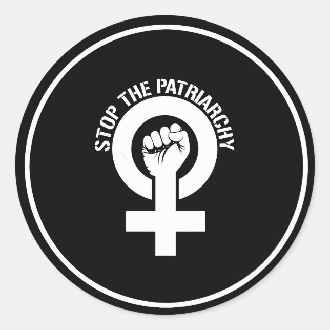 Adesivo Redondo Resistência Feminista - Parem Com A Patriarquia -  (Frente)