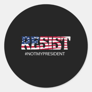 Adesivo Redondo Resistência Não É Meu Presidente Anti Trump